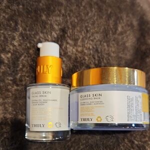 TRULY Glass Skin Facial Serum and Cleansing Balm - Gold and White